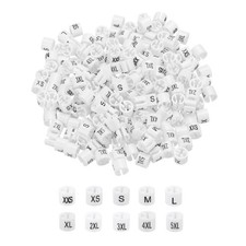 Clothes Hanger Marker XXS/XS/S/M/L/XL/2XL/3XL/4XL/5XL Size Tag Fit 3mm Rod Wh...