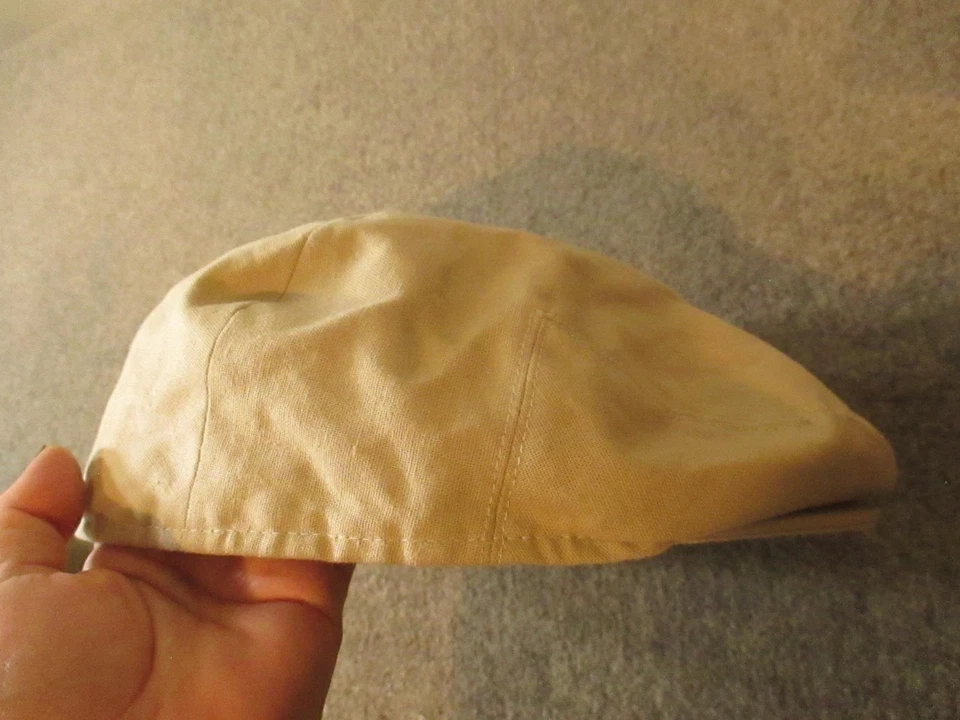 Boné Jaxon masculino ajustado XXL bege linho algodão jornaleiro plano hera condução - Imagem 4 de 4