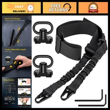 Adjustable Two Point Rifle Sling with 2 Pack Swivel Mounts - M-Rail Compatible