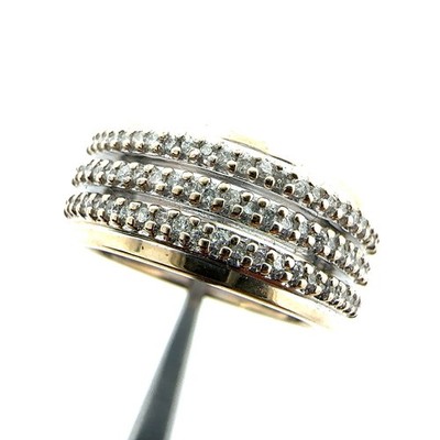 18 Kt Weißgold Ring mit Diamantsplittern - Größe 7