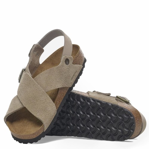 BIRKENSTOCK TULUM SFB TAUPE VELOURSLEDER SCHMAL WEITE SANDALEN - Picture 2 of 5