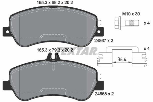 Textar Bremsbelagsatz Scheibenbremse 2486701 FüR Mercedes GLK X204 Klasse 200-image