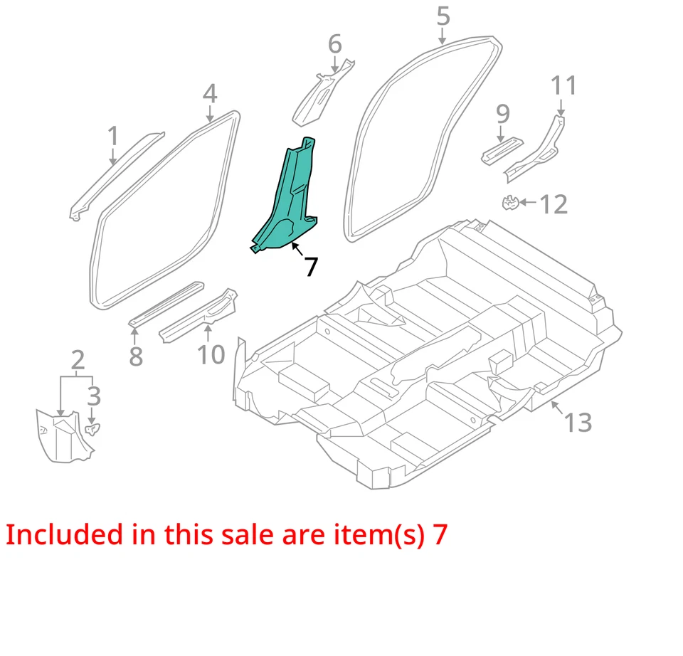 Nissan Sentra 2004-2006 4 puertas R. Pasajero moldura lateral delantera, cubierta del cinturón de seguridad Foto 3 de 4