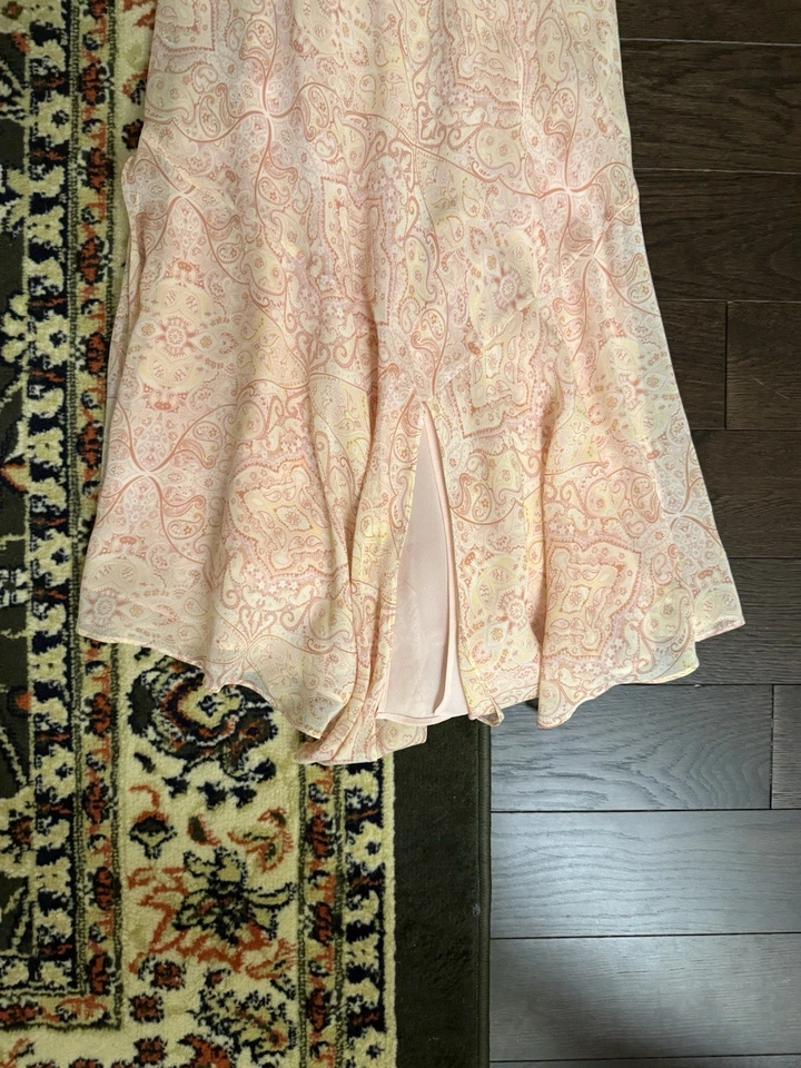 maxi vestido vintage y2k express seda paisley talla 11/12 Foto 3 de 4