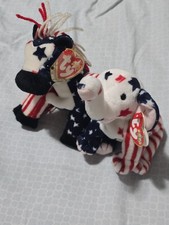 Vintage Lefty 2000 Donkey Righty 2000 Elephant Lot of 2 Ty Beanie Babies