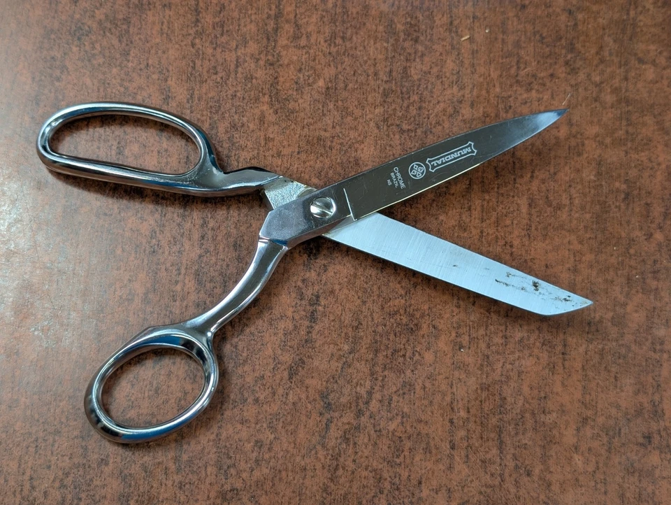 MUNDIAL Dressmaker 406 Chrome 8" Shears Scissors Classic Made In Brazil - Image 3 of 4