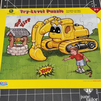 John Deere Ertl Try-level Board Puzzle -3 Different Puzzles On 1 Board