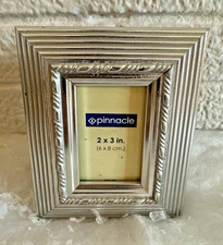 Pinnacle - ORNATE SILVER ACRYLIC MINI PICTURE FRAME 2X3