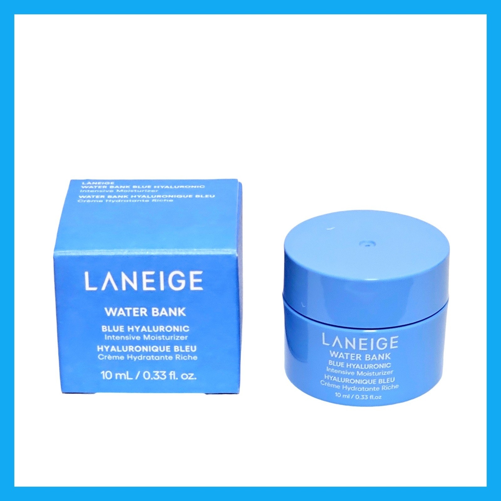 LANEIGE Water Bank Blue Hyaluronic Cream Увлажняющий крем для путешествий в баночке объемом 0,33 жидких унции