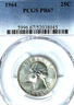 1964-P WASHINGTON SILVER QUARTER PROOF / PCGS PR67 / HARD TO FIND / UNC / RARE