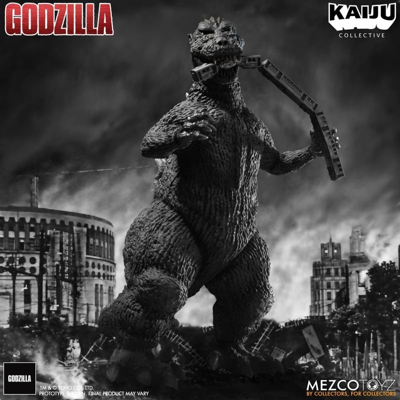 Godzilla Action Figure 1954 Kaiju Collective Black and White