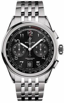 2026 Breitling Premier B01 Black Dial Stainless Steel Men's Watch AB0145221B1A1