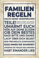 Holzschild 30X20 Cm Familien Regeln Deko Geschenk Schild