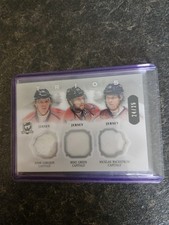 2013-14 The Cup Trios Jersey 24/25 Backstrom Green Carlson Card# C3-WC