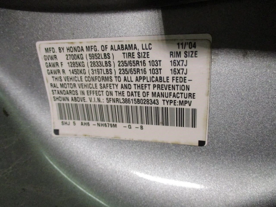 本田 Odyssey 2005 初学者电机 31200-RKB-004 2852 — 第 4/4 张图片