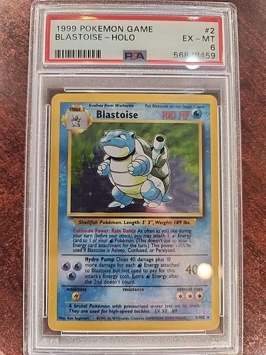 Blastoise Base Set Holo Pokemon Card WOTC EX - Mint PSA 6