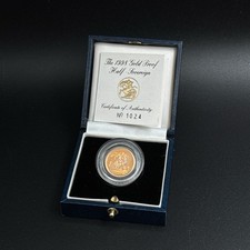 Cased 1998 Proof Gold Half Sovereign - with CoA