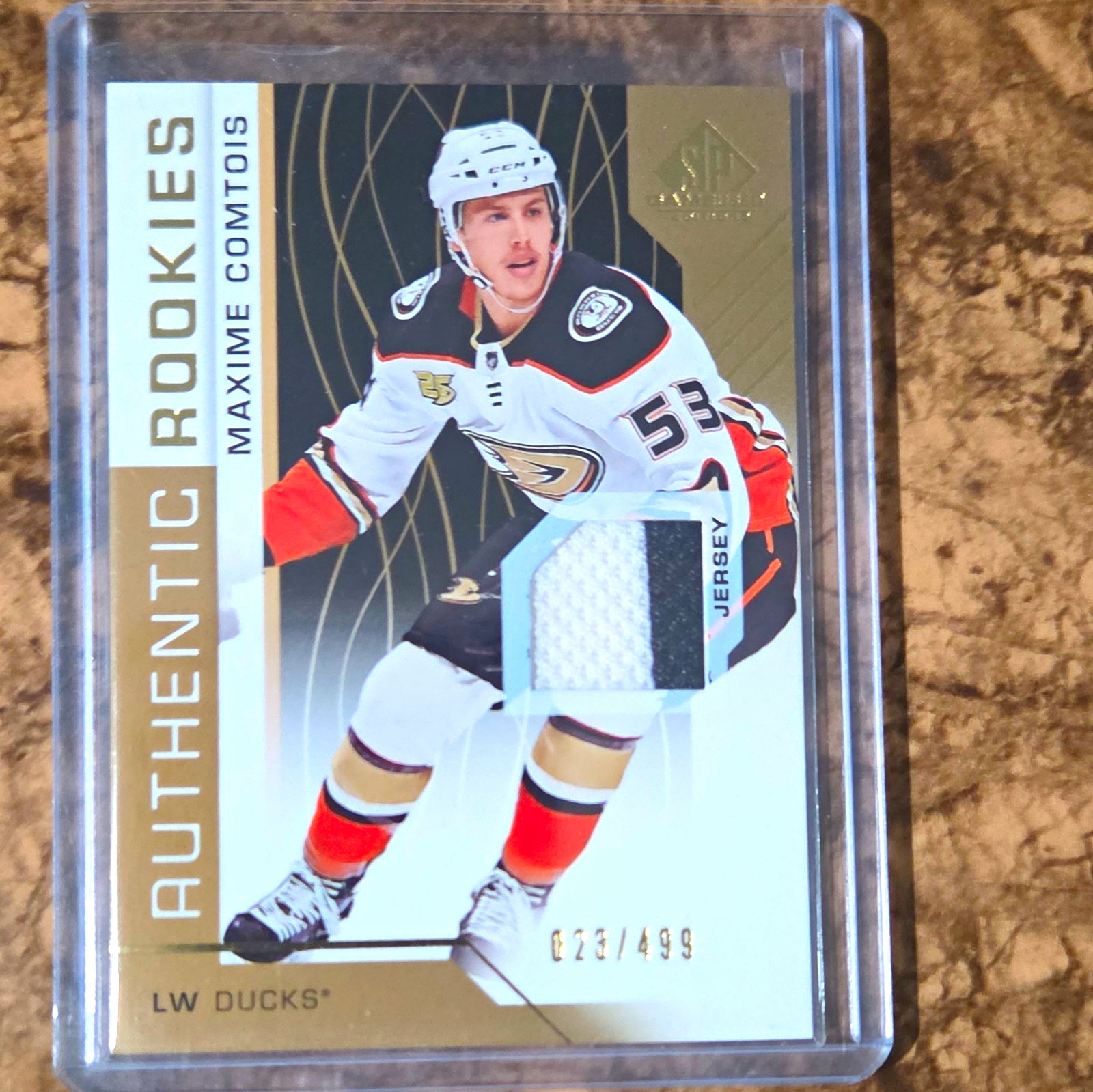 Upper Deck SP Game Used Maxime Comtois Authentic Rookies Gold /499 #180
