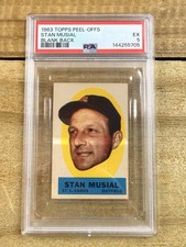 1963 Topps Peel-Offs Stan Musial Blank Back PSA 5
