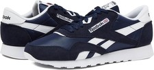 Men's Reebok Classic Nylon 100009276 Running Shoes Navy White New 100 Original