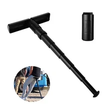 Portable Folding Seat Walking Stick Cane Adjustable Height Teliscopic Stool New