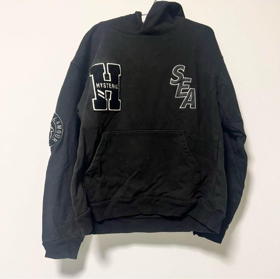 Hysteric Glamour Wind And Sea Black Hoodie L - Pre-owned Hysteric Glamour Wind And Sea Black Hoodie L - Pre-owned