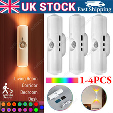 Magnetic RGB LED Night Light, Smart Motion Sensor, USB Rechargeable Ambient Lamp