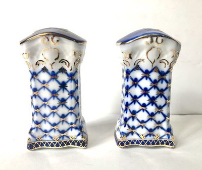 Imperial Russia Cobalt Blue And Gold Salt Pepper Shakers by Home Essentials