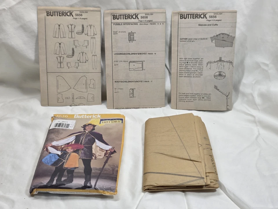 Butterick Making History UNCUT #5656 Men's & Boy's Renaissance Costume 1998 - Image 3 of 3