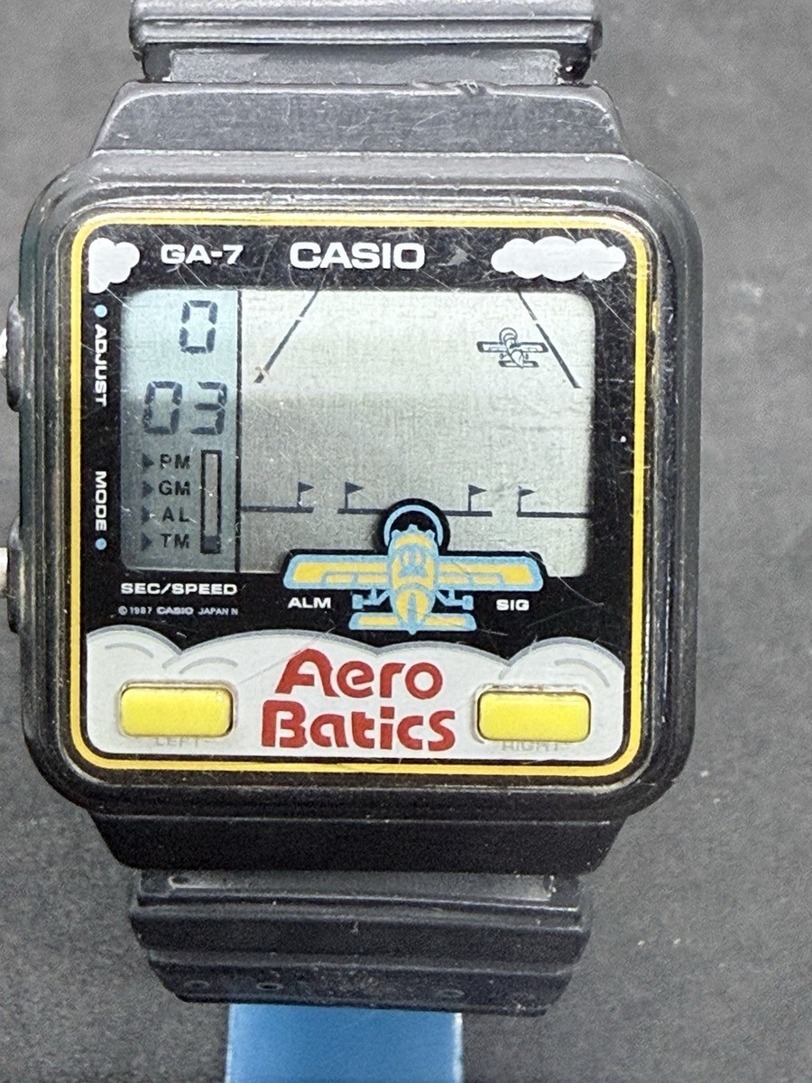 Vintage Casio 688 GA-7 Aero Batics Game Wristwatch JAPAN Fully