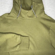 Scotch & Soda Hoodie Mens Large Green Fleece Lined Side Zip Pullover Sweatshirt