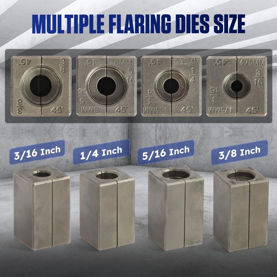 Brake Line Flaring Tool Kit - 45° Single, Bubble, Double Flares - 3/16", 1/ - Image 4 of 4