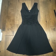 Suzi Chin Maggy Boutique Pleated Little Black Dress Cocktail Party Dinner Size 4