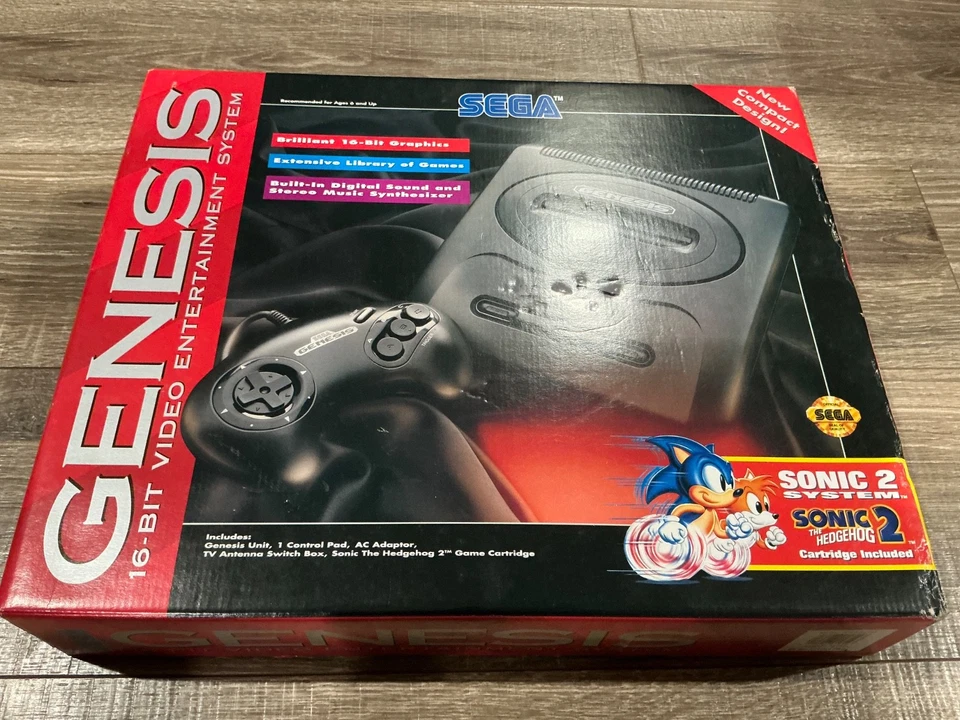 *NIB* Sega Genesis Model 2 Console Sonic The Hedgehog 2 Bundle System - Image 2 of 4