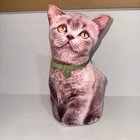Animal Kitten Print Weighted Doorstop With Light Up Collar Tag Zipper Batteries