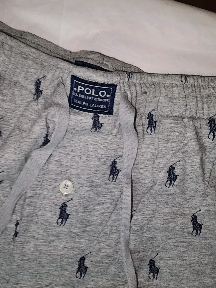 Polo Ralph Lauren All Over Pony Gray Sleep Pants Mens Small - Image 3 of 4