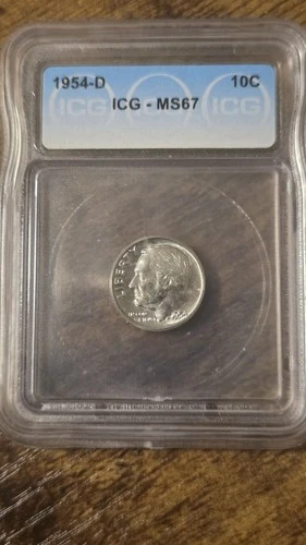 1954 D ICG MS67 Roosevelt Dime