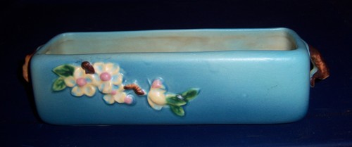 Roseville Turquoise Window Box Planter - Picture 2 of 4