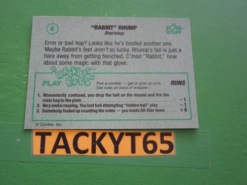 1991 WACKY AT BATS SINGLE STICKER(S) NEW YOU CHOOSE - Picture 18 of 106
