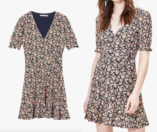 OASIS Ditsy Rose Mini Dress, Multi 