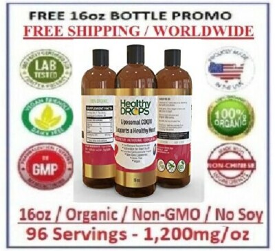 LIPOSOMAL Coenzyme Q10 96 SERVINGS 1200mg/oz ORGANIC NON-GMO 16oz Exp: 12/2028