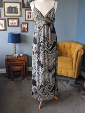 Apricot Size Small Bohemian Gypsy Summer Maxi Dress Black Brown 