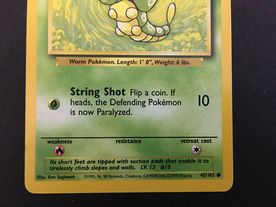 Pokemon Caterpie 45/102 - Base Set - Excellent - All Cards Same