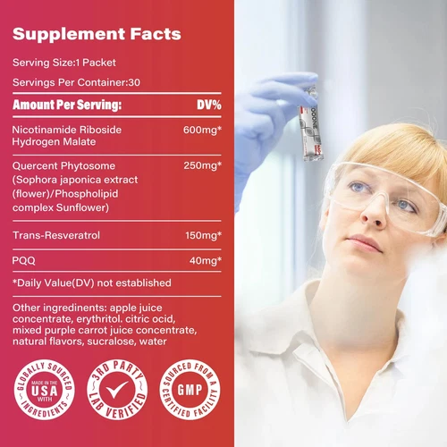 ZOOONE NR1000 - NAD+ Berry Flavor Drink Mix For- Skin Aging Support Energy - Picture 8 of 12