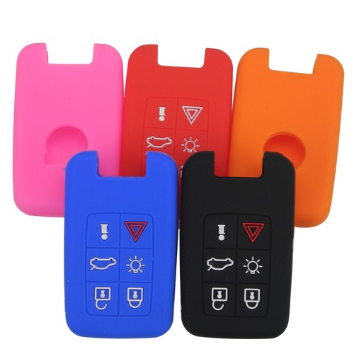 Fit Volvo V40 S80 XC60 6 Button Remote Key Fob Silicone Skin Case Cover Black - Picture 10 of 10