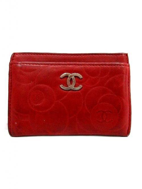 chanel camellia card case