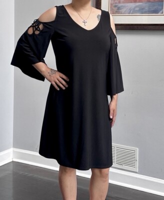 MSK black cold shoulder dress size L | eBay MSK black cold shoulder dress size L | eBay