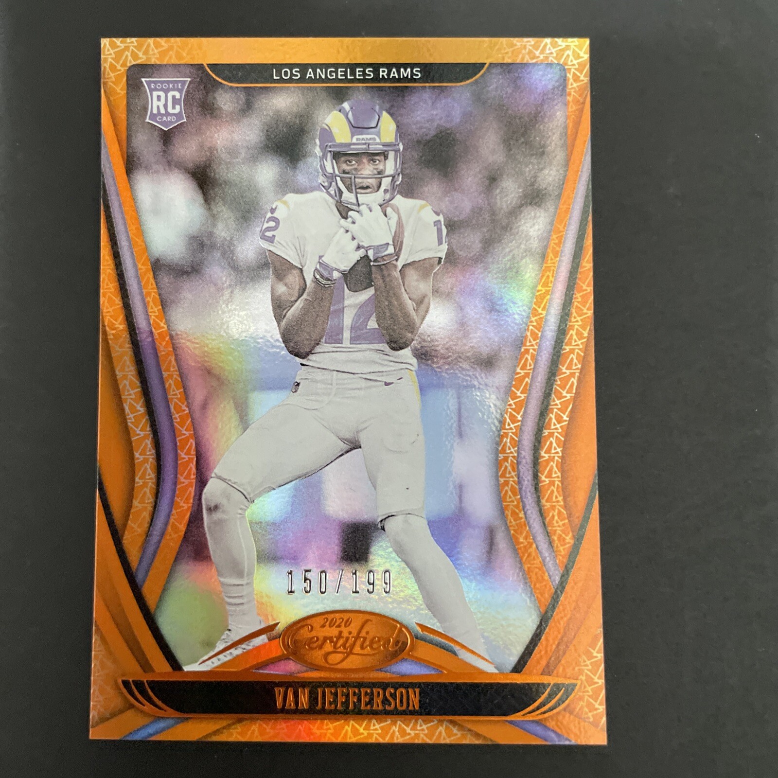 2020 PANINI CERTIFIED VAN JEFFERSON ORANGE ROOKIE /199 LA RAMS
