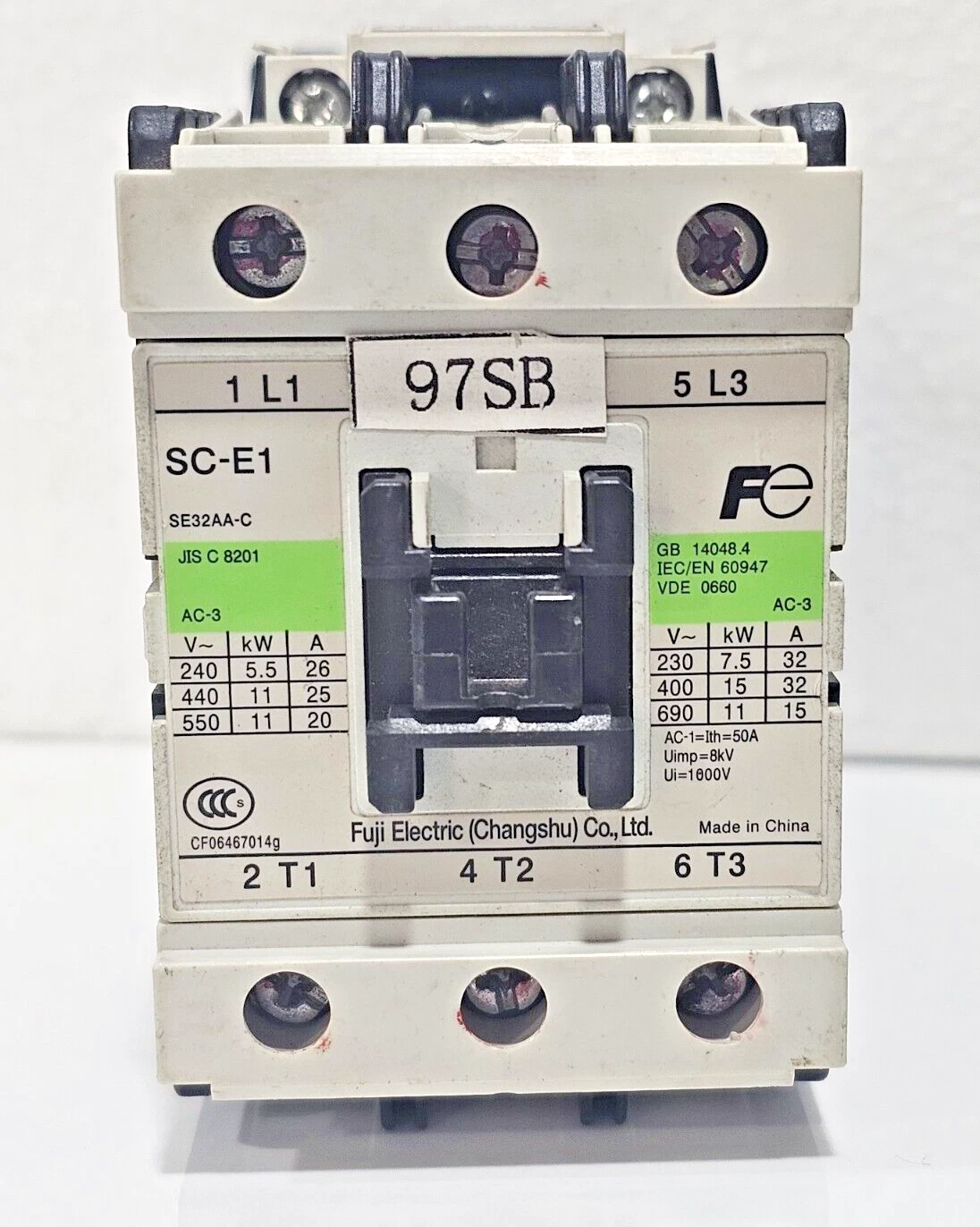 FUJI ELECTRIC SC-E1-12 New - Surplus Motor Control Contactor