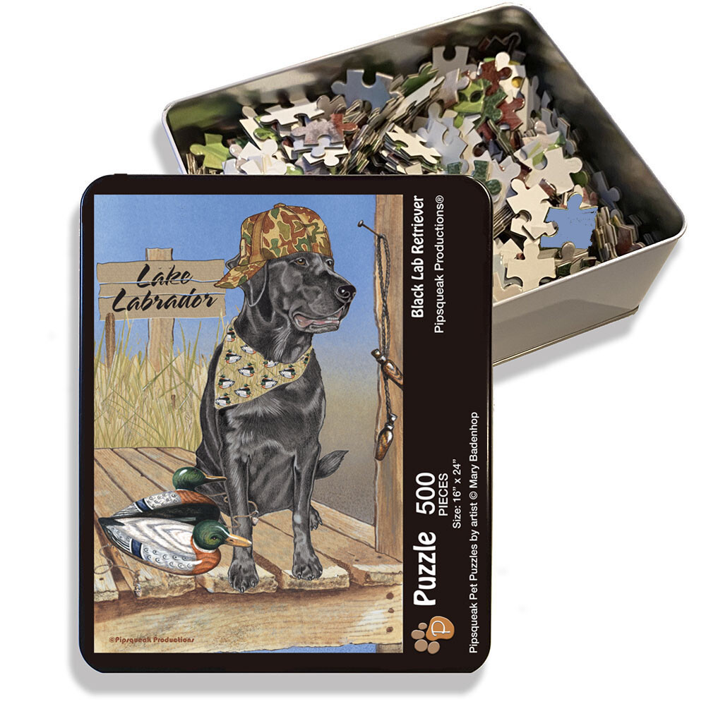 Labrador Retriever Black Lab, Jigsaw Puzzle, 500-piece with reusable Tin, from p